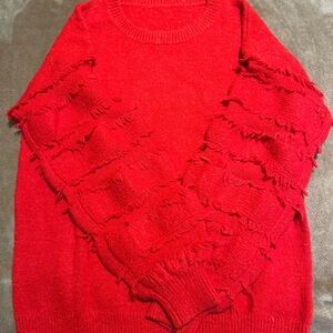 Fringed Red Sweater
